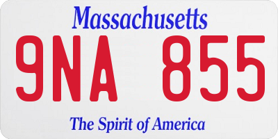 MA license plate 9NA855