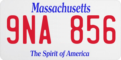 MA license plate 9NA856