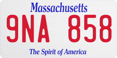 MA license plate 9NA858