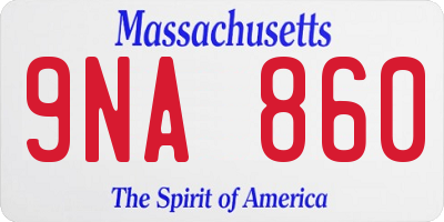 MA license plate 9NA860