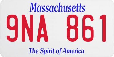 MA license plate 9NA861