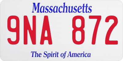 MA license plate 9NA872