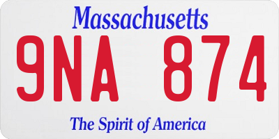 MA license plate 9NA874