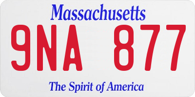 MA license plate 9NA877