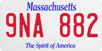 MA license plate 9NA882