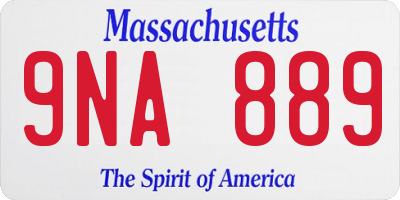 MA license plate 9NA889