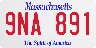MA license plate 9NA891