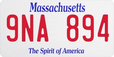 MA license plate 9NA894