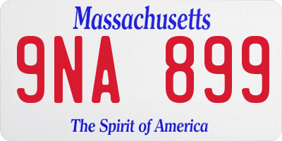 MA license plate 9NA899
