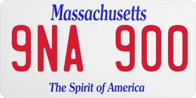 MA license plate 9NA900