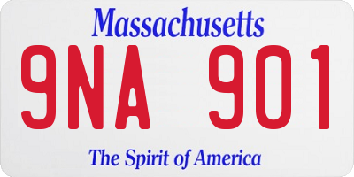 MA license plate 9NA901