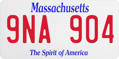 MA license plate 9NA904