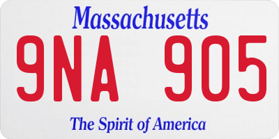 MA license plate 9NA905