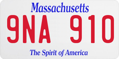 MA license plate 9NA910