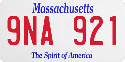 MA license plate 9NA921