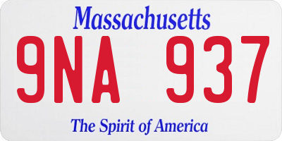 MA license plate 9NA937