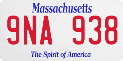 MA license plate 9NA938
