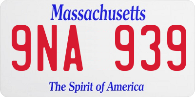 MA license plate 9NA939