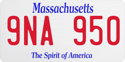 MA license plate 9NA950