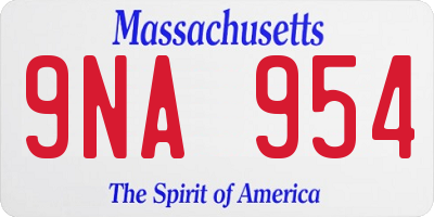 MA license plate 9NA954
