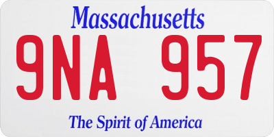 MA license plate 9NA957