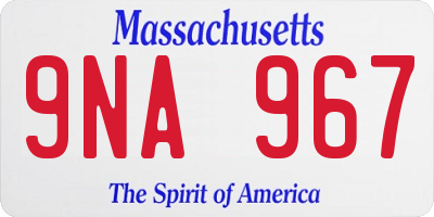 MA license plate 9NA967