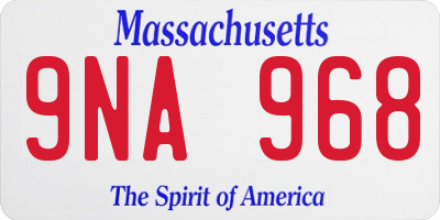 MA license plate 9NA968