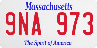 MA license plate 9NA973