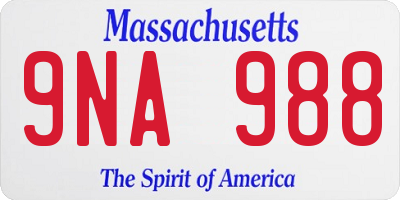 MA license plate 9NA988