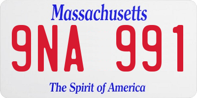 MA license plate 9NA991