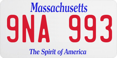 MA license plate 9NA993