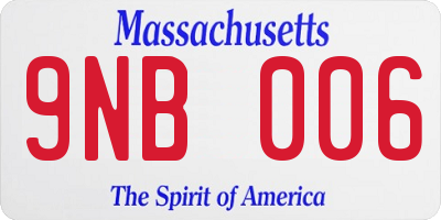 MA license plate 9NB006