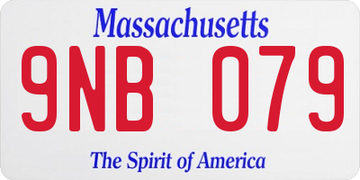 MA license plate 9NB079