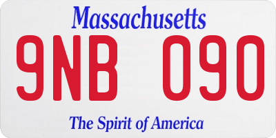 MA license plate 9NB090