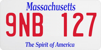 MA license plate 9NB127