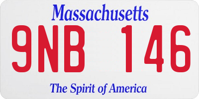 MA license plate 9NB146