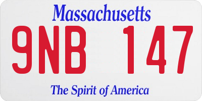 MA license plate 9NB147