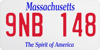 MA license plate 9NB148