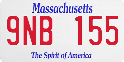 MA license plate 9NB155