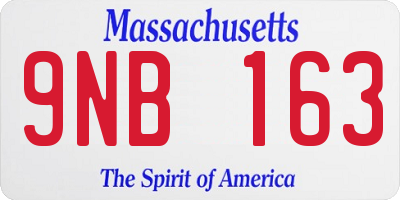 MA license plate 9NB163