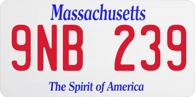 MA license plate 9NB239