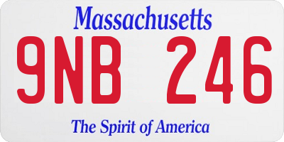 MA license plate 9NB246