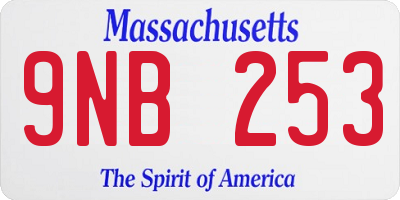 MA license plate 9NB253