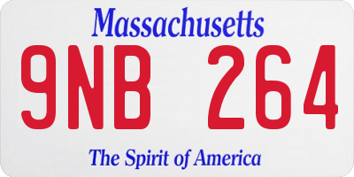 MA license plate 9NB264