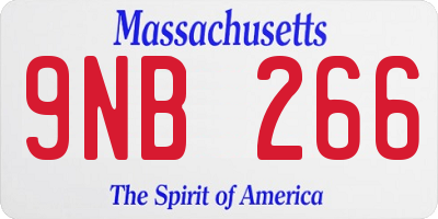 MA license plate 9NB266