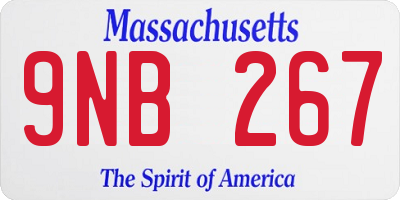 MA license plate 9NB267