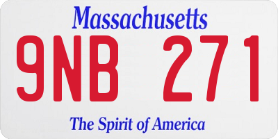 MA license plate 9NB271