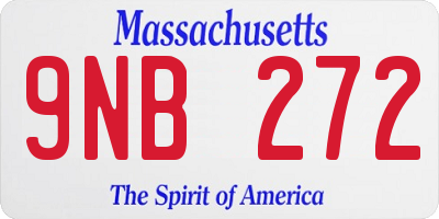 MA license plate 9NB272