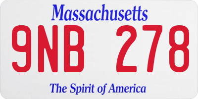 MA license plate 9NB278