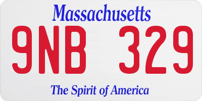 MA license plate 9NB329